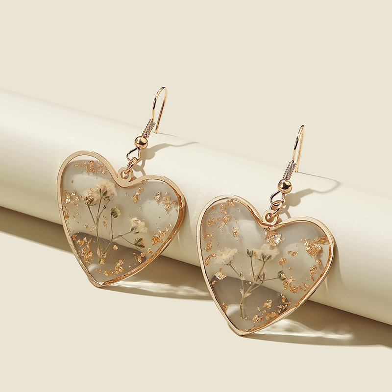 Heart Transparent Earrings, Aesthetic Jewelry Earrings